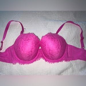 Victoria’s Secret pink magenta bra lace push-up 34DDD